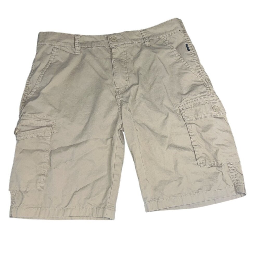 Ring of Fire Men's Size 32 Cargo Pocketed Casual Beige Shorts USED